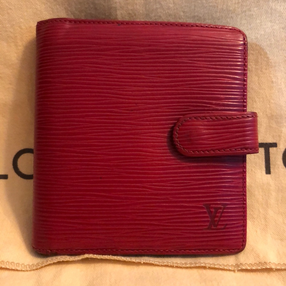 Louis Vuitton Red Epi compact Wallet